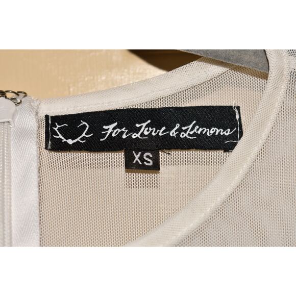 FOR LOVE &‎ LEMONS $198 Mesh Panel Sleeveless Mini Dress Blue Ikat XS - Picture 4 of 4